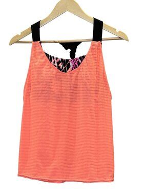 ZEROXPOSUR Women's Size Small Wide Strap Tankini Swimsuit Top - Seashell Orange
